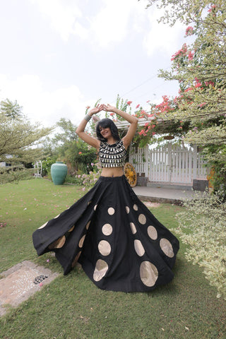 Roman Silk Gota Pattern Lehenga Set ClothsVilla