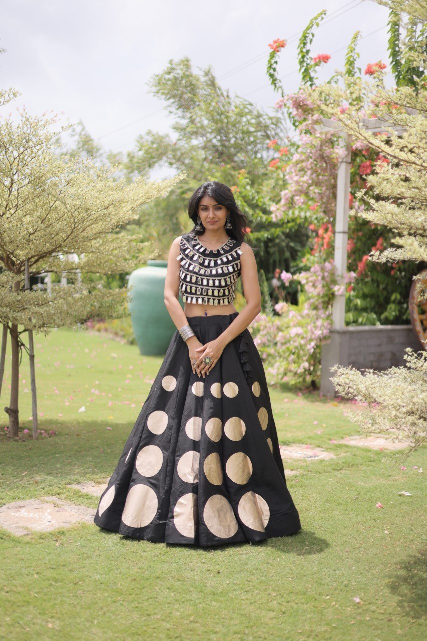 Roman Silk Gota Pattern Lehenga Set ClothsVilla