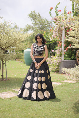 Roman Silk Gota Pattern Lehenga Set ClothsVilla