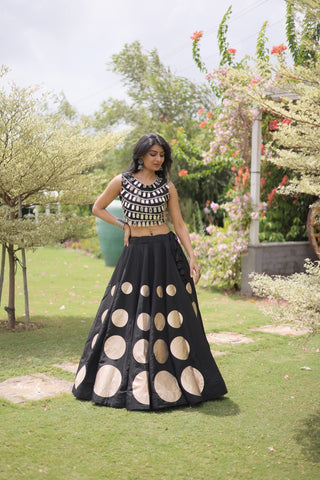 Roman Silk Gota Pattern Lehenga Set ClothsVilla