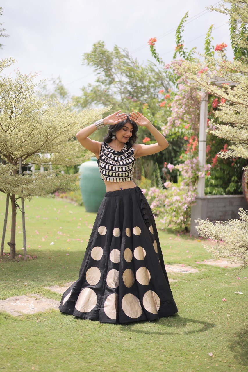 Roman Silk Gota Pattern Lehenga Set ClothsVilla