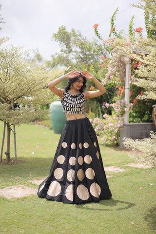 Roman Silk Gota Pattern Lehenga Set ClothsVilla