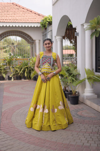 Roman Silk Pan Patti Gota Work Lehenga Set Clothsvilla