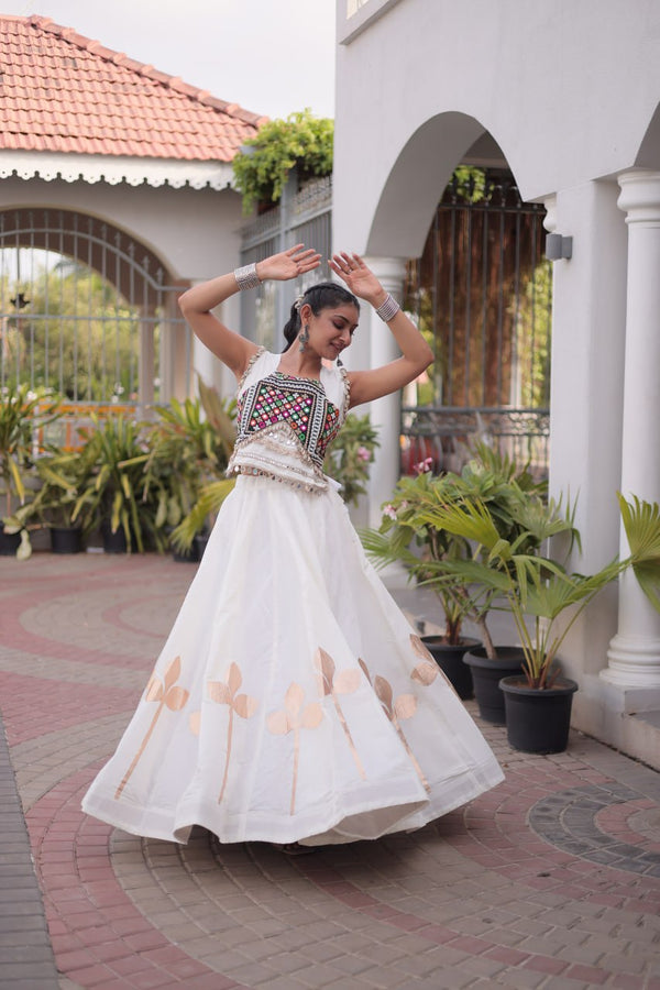 Roman Silk Pan Patti Gota Work Lehenga Set Clothsvilla