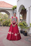 Roman Silk Pan Patti Gota Work Lehenga Set Clothsvilla