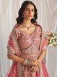 Load image into Gallery viewer, Rose Gold Bridel net and Gotapatti &amp; Moti embroidery Semi-Stitched Lehenga choli &amp; Dupatta ClothsVilla