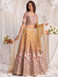 Load image into Gallery viewer, Rose gold Bridel net and Gotapatti &amp; Moti embroidery Semi-Stitched Lehenga choli &amp; Dupatta ClothsVilla