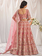 Load image into Gallery viewer, Rose Gold Bridel net and Gotapatti &amp; Moti embroidery Semi-Stitched Lehenga choli &amp; Dupatta ClothsVilla