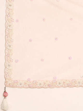 Rose Gold Chinon Sequins and Zarkan embroidery Semi-Stitched Lehenga choli & Dupatta ClothsVilla