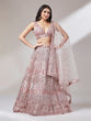 Load image into Gallery viewer, Rose Gold Net Mirror &amp; Sequinse embroidery Semi-Stitched Lehenga choli &amp; Dupatta Clothsvilla
