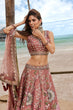 Load image into Gallery viewer, Rose Gold Net Sequins, Moti, Mirror and thread embroidery Semi-Stitched Lehenga choli &amp; Dupatta Clothsvilla