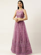 Load image into Gallery viewer, Rose Gold Net Sequinse Work Semi-Stitched Lehenga &amp; Unstitched Blouse, Dupatta ClothsVilla