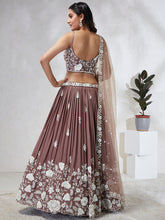 Load image into Gallery viewer, Rose Gold Sequinned Lehenga Choli Set - Embroidered Elegance ClothsVilla