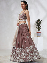 Load image into Gallery viewer, Rose Gold Sequinned Lehenga Choli Set - Embroidered Elegance ClothsVilla
