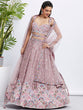 Load image into Gallery viewer, Rose Gold Shimmer Mauve Sequined &amp; Embroidered Semi-Stitched Lehenga Choli Set ClothsVilla