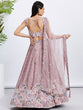 Load image into Gallery viewer, Rose Gold Shimmer Mauve Sequined &amp; Embroidered Semi-Stitched Lehenga Choli Set ClothsVilla