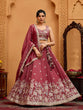 Load image into Gallery viewer, Rose Gold Tissue Lehenga Choli with Sequins, Stones &amp; Thread Embroidery – Full-Flared Semi-Stitched Lehenga with Ethnic Dupatta ClothsVilla