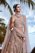 Load image into Gallery viewer, Rose gold Toned Organza Sequins &amp; Zarkan embroidery Semi-Stitched Lehenga choli &amp; Dupatta Clothsvilla