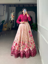 Load image into Gallery viewer, Rose Pink Color Dazzling Dola Silk Floral Lehenga Choli ClothsVilla