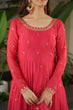Load image into Gallery viewer, Rose Pink Graceful Chinnon Embroidered Gown Set with Designer Dupatta Clothsvilla