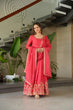 Load image into Gallery viewer, Rose Pink Graceful Chinnon Embroidered Gown Set with Designer Dupatta Clothsvilla
