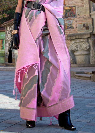 Rose Pink Radiant Elegance Blended Silk Designer Saree ClothsVilla