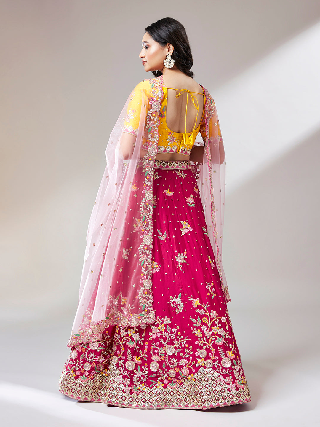 Rose Pure Georgette Sequinse Work Semi-Stitched Lehenga & Unstitched Blouse with Dupatta Clothsvilla