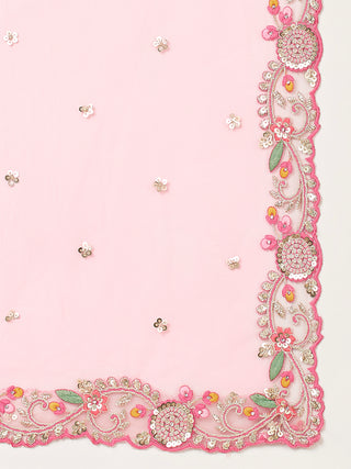 Rose Pure Georgette Sequinse Work Semi-Stitched Lehenga & Unstitched Blouse with Dupatta Clothsvilla