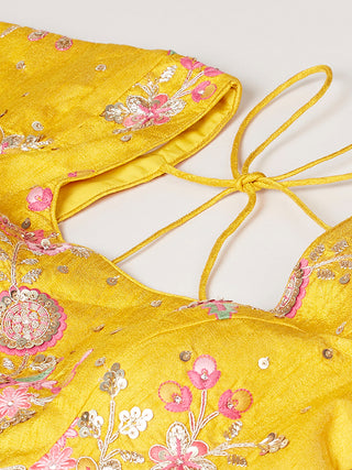 Rose Pure Georgette Sequinse Work Semi-Stitched Lehenga & Unstitched Blouse with Dupatta Clothsvilla
