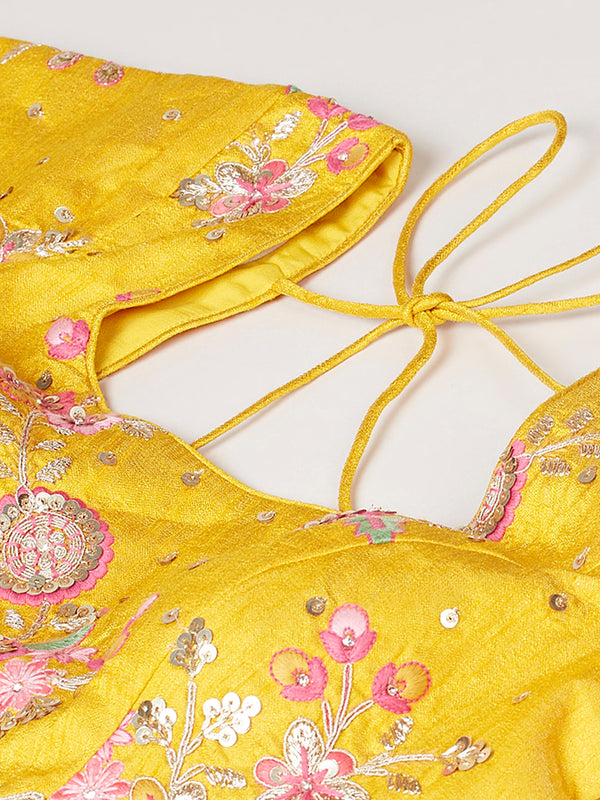 Rose Pure Georgette Sequinse Work Semi-Stitched Lehenga & Unstitched Blouse with Dupatta Clothsvilla
