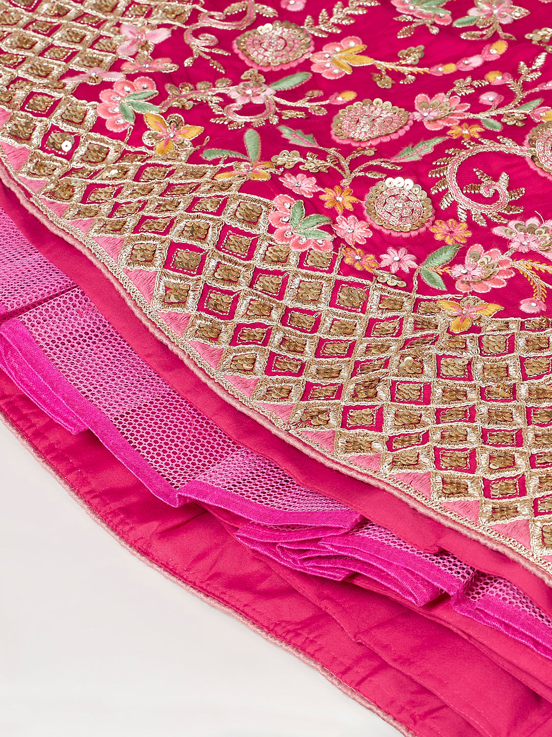 Rose Pure Georgette Sequinse Work Semi-Stitched Lehenga & Unstitched Blouse with Dupatta Clothsvilla