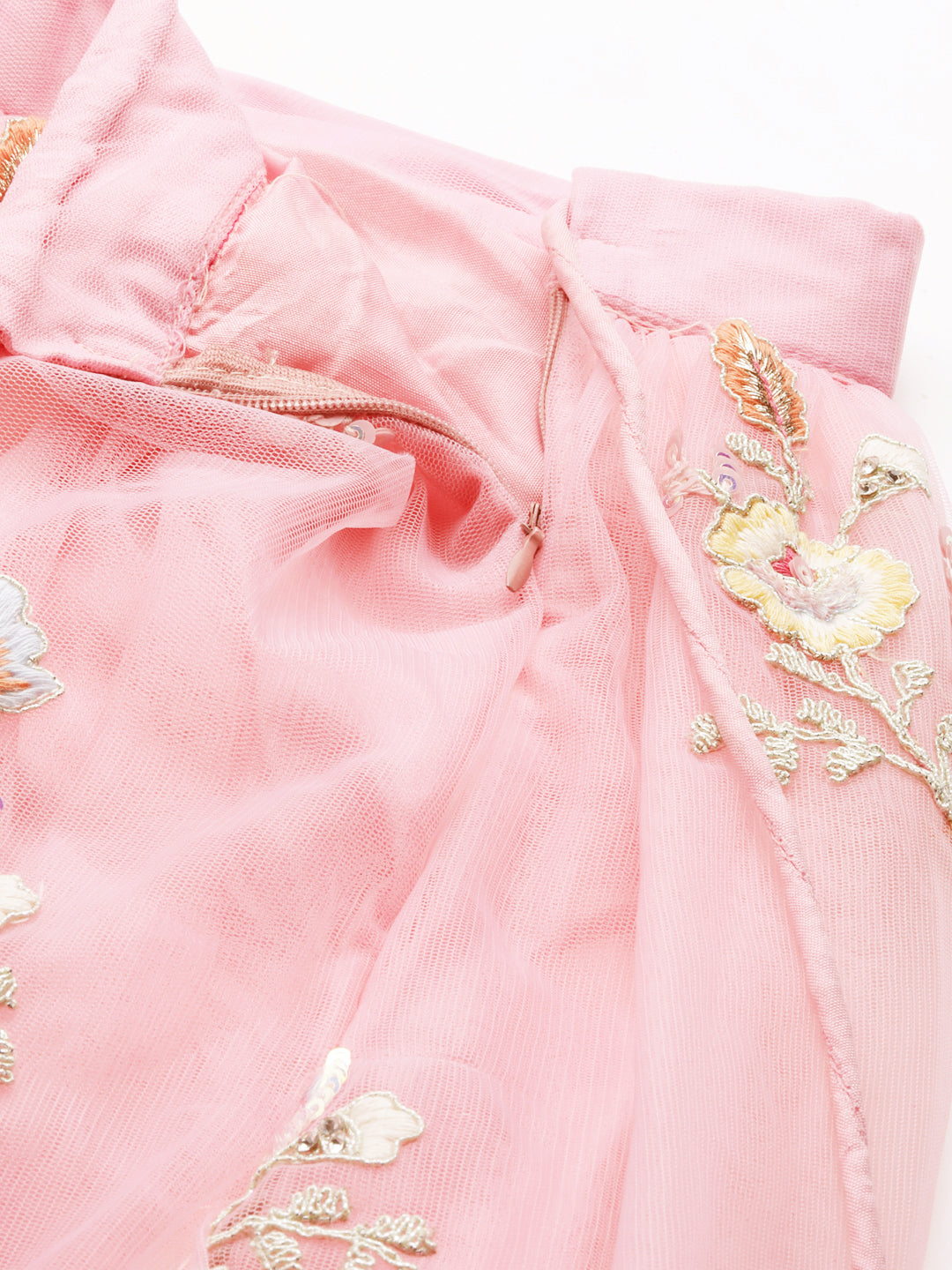 Rose Tone Shadding Net Sequinse Work Semi-Stitched Lehenga & Unstitched Blouse, Dupatta Clothsvilla