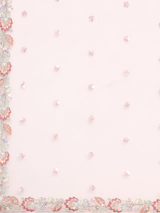 Rose Tone Shadding Net Sequinse Work Semi-Stitched Lehenga & Unstitched Blouse, Dupatta Clothsvilla