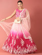 Load image into Gallery viewer, Rose Tone Shadding Net Sequinse Work Semi-Stitched Lehenga &amp; Unstitched Blouse, Dupatta Clothsvilla