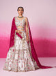 Load image into Gallery viewer, Rose White Georgette Moti, Sequins embroidery Semi-Stitched Bridel Lehenga choli &amp; Dupatta Clothsvilla