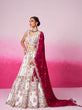 Load image into Gallery viewer, Rose White Georgette Moti, Sequins embroidery Semi-Stitched Bridel Lehenga choli &amp; Dupatta Clothsvilla