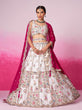 Load image into Gallery viewer, Rose White Georgette Moti, Sequins embroidery Semi-Stitched Bridel Lehenga choli &amp; Dupatta Clothsvilla