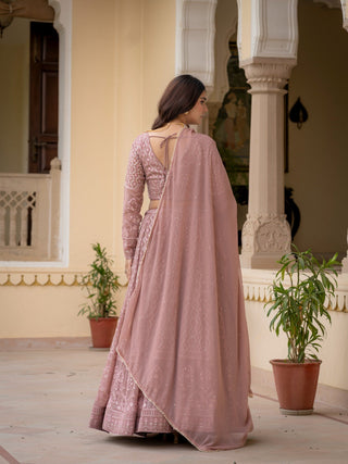 Rosy Brown Georgette Lehenga Set ClothsVilla