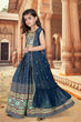 Load image into Gallery viewer, Royal Blue Ajrakh Printed Designer Kids Lehenga Choli Set ClothsVilla
