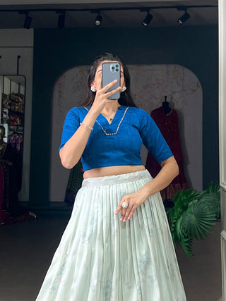 Royal Blue Elegant Co-ord Set Lehenga – Where Comfort Meets Elegance