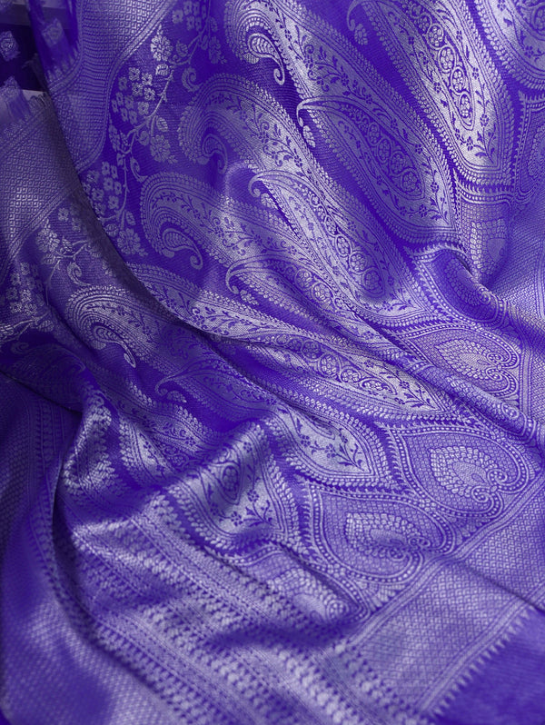 Royal Blue Elegant Nylon Georgette Saree with Zari Weaving & Viscose Border ClothsVilla