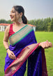 Load image into Gallery viewer, Royal Blue Elegant Paithani Silk Saree with Jacquard Weaving ClothsVilla
