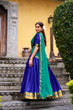 Load image into Gallery viewer, Royal Blue Elegant Poly Cotton Zari Weaving Stitched Lehenga Choli with Georgette Lace-Border Dupatta Premium Festive &amp; Wedding Wear ClothsVilla