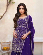 Load image into Gallery viewer, Royal Blue Embroidered Georgette Kurta Set ClothsVilla