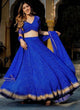 Load image into Gallery viewer, Royal Blue Georgette Printed Lehenga Choli Set with Gota Patti Work &amp; Lace Border Dupatta ClothsVilla