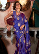 Load image into Gallery viewer, Royal Blue Glamorous Satin Silk Saree – Perfect for Cocktail &amp; Dinner Parties ClothsVilla