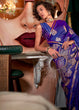 Load image into Gallery viewer, Royal Blue Glamorous Satin Silk Saree – Perfect for Cocktail &amp; Dinner Parties ClothsVilla