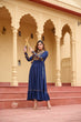 Load image into Gallery viewer, Royal Blue Reyon Kurti with Kutchi Gamthi Work ClothsVilla