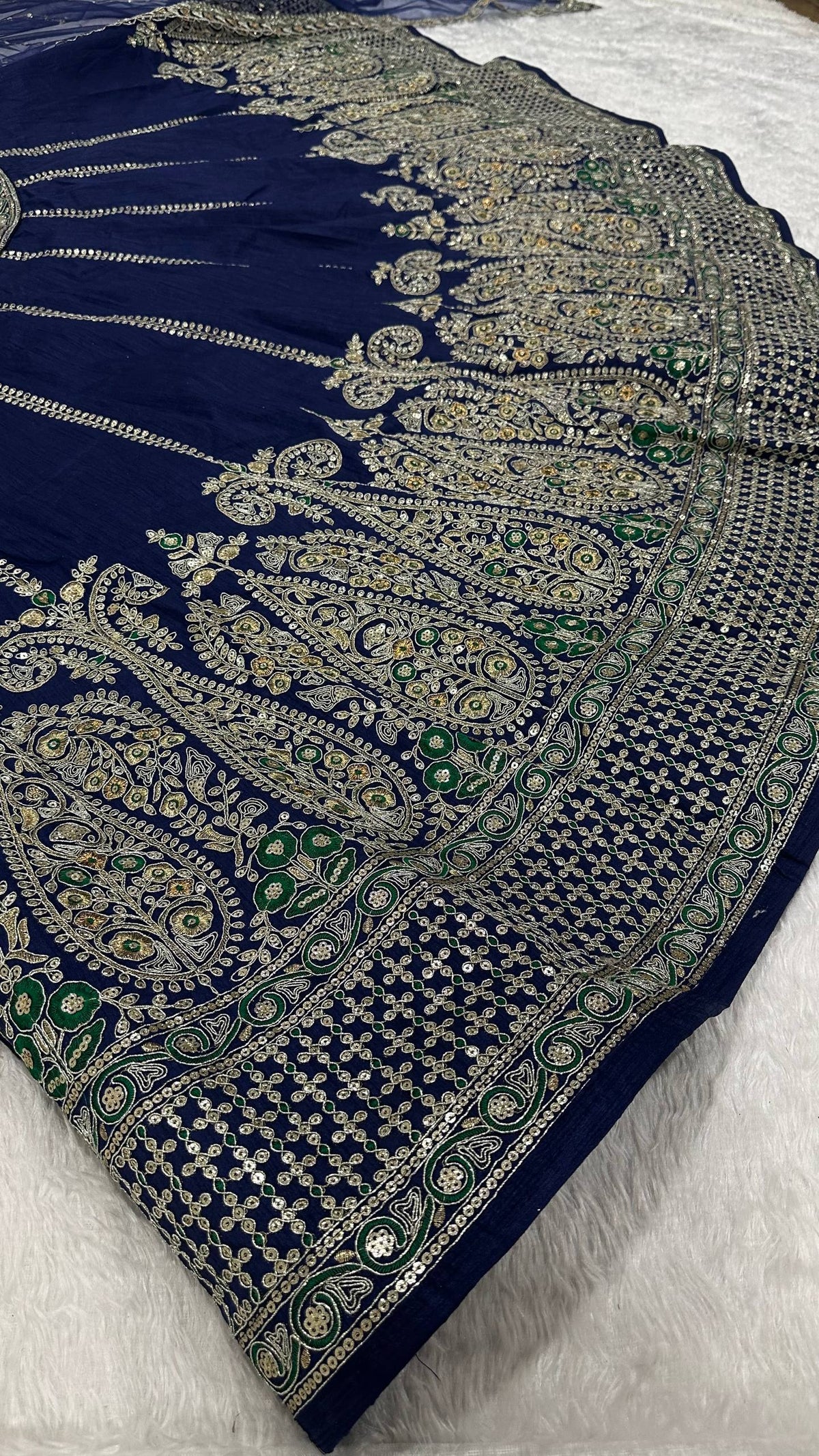 Royal Blue Silk Designer Sequins Lehenga ClothsVilla