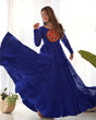 Load image into Gallery viewer, Royal Blue Vibrant Laheriya Anarkali Gown – Perfect for Navratri, Ready to Wear